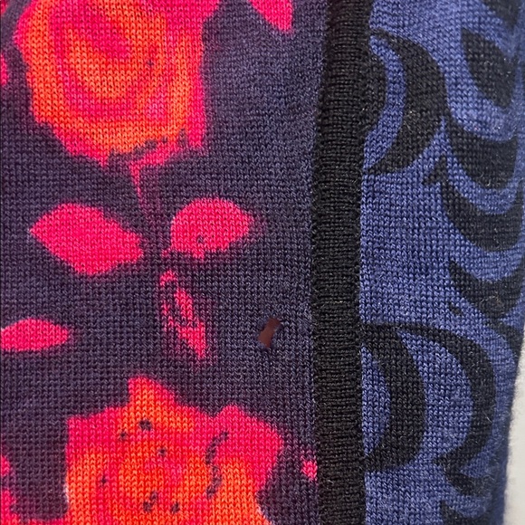 Tory Burch Black and Red Floral Cardigan - Picture 8 of 13